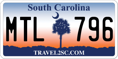 SC license plate MTL796