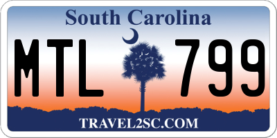 SC license plate MTL799