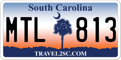 SC license plate MTL813