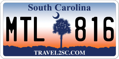 SC license plate MTL816