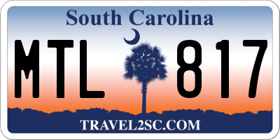 SC license plate MTL817