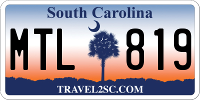 SC license plate MTL819