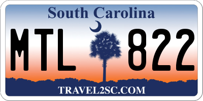 SC license plate MTL822