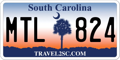 SC license plate MTL824