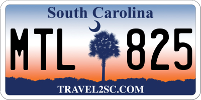 SC license plate MTL825