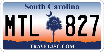 SC license plate MTL827