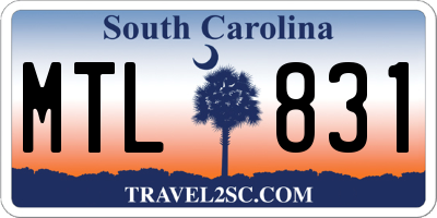SC license plate MTL831