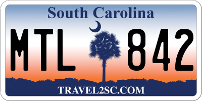SC license plate MTL842