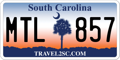 SC license plate MTL857
