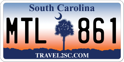 SC license plate MTL861