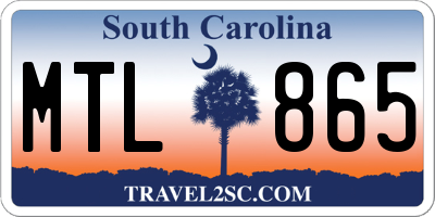 SC license plate MTL865