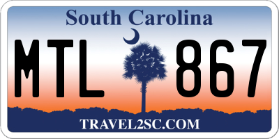SC license plate MTL867