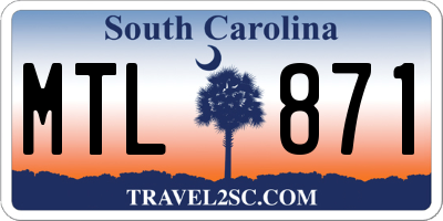 SC license plate MTL871