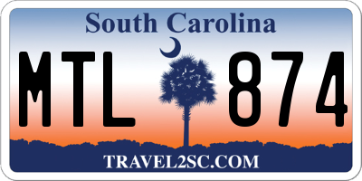 SC license plate MTL874