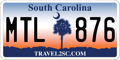 SC license plate MTL876