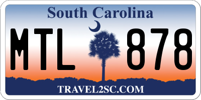 SC license plate MTL878