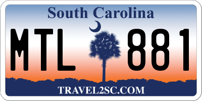 SC license plate MTL881