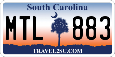 SC license plate MTL883