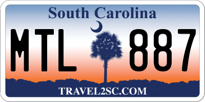SC license plate MTL887
