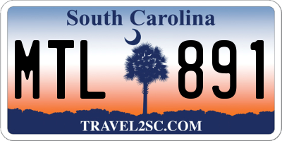 SC license plate MTL891