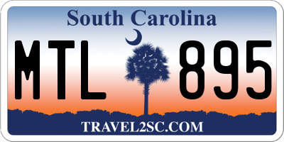 SC license plate MTL895