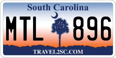SC license plate MTL896