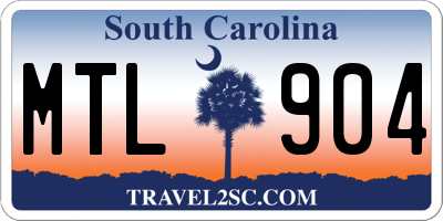 SC license plate MTL904