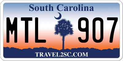 SC license plate MTL907