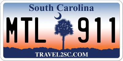 SC license plate MTL911