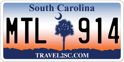 SC license plate MTL914