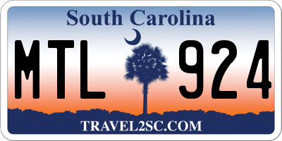 SC license plate MTL924