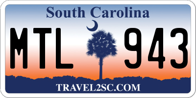 SC license plate MTL943