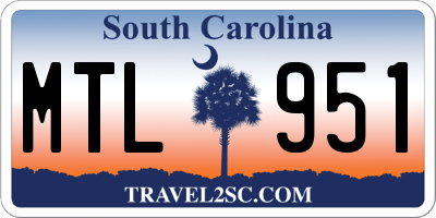 SC license plate MTL951