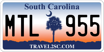 SC license plate MTL955