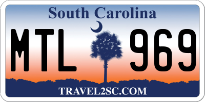 SC license plate MTL969