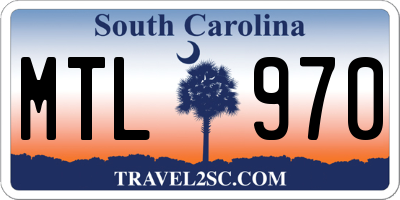 SC license plate MTL970