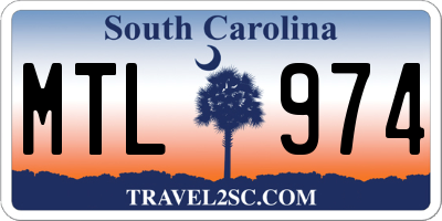 SC license plate MTL974