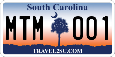 SC license plate MTM001