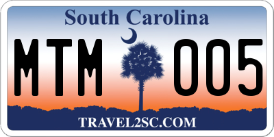SC license plate MTM005