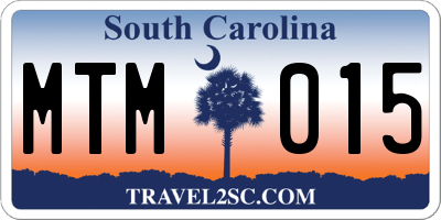 SC license plate MTM015