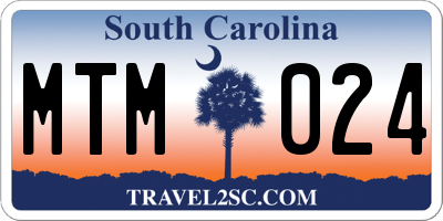 SC license plate MTM024