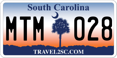 SC license plate MTM028