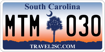 SC license plate MTM030