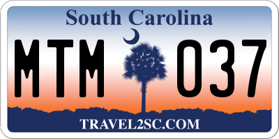 SC license plate MTM037