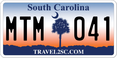 SC license plate MTM041