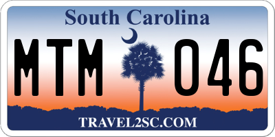 SC license plate MTM046