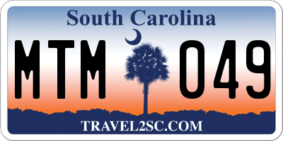SC license plate MTM049