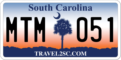 SC license plate MTM051