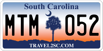 SC license plate MTM052