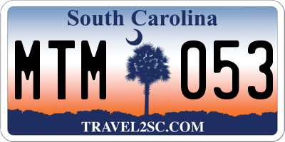 SC license plate MTM053